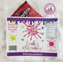 Load image into Gallery viewer, Slime party chip bags/chip bag wrappers-slime party favors-slime party-slime party-girls slime party favor-custom slime birthday favors