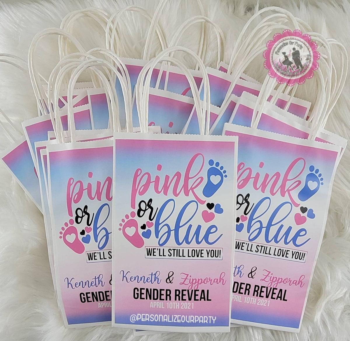 Party Favor Bags for Gender Reveal, Baby Shower (Pink, Blue, 36 Pack), PACK  - Kroger