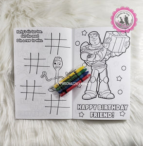 Toy story 4 coloring book-1 dz printed books with crayons or 1 digital file