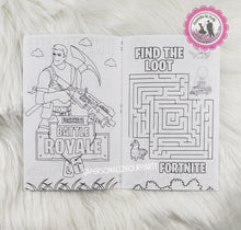 Load image into Gallery viewer, 1 dozen Fortnite inspired coloring books-crayons included with every book