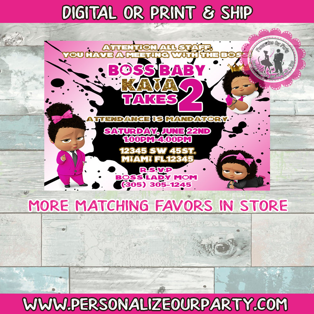 Boss baby girl invitations shop