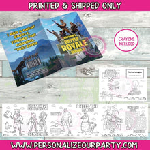 Load image into Gallery viewer, 1 dozen Fortnite inspired coloring books-crayons included with every book