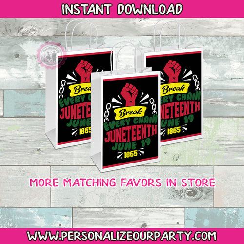 juneteenth party favor bag labels-INSTANT DOWNLOAD FILE