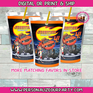 Blaze and the monster machines capri sun juice pouch stickers-digital or printed
