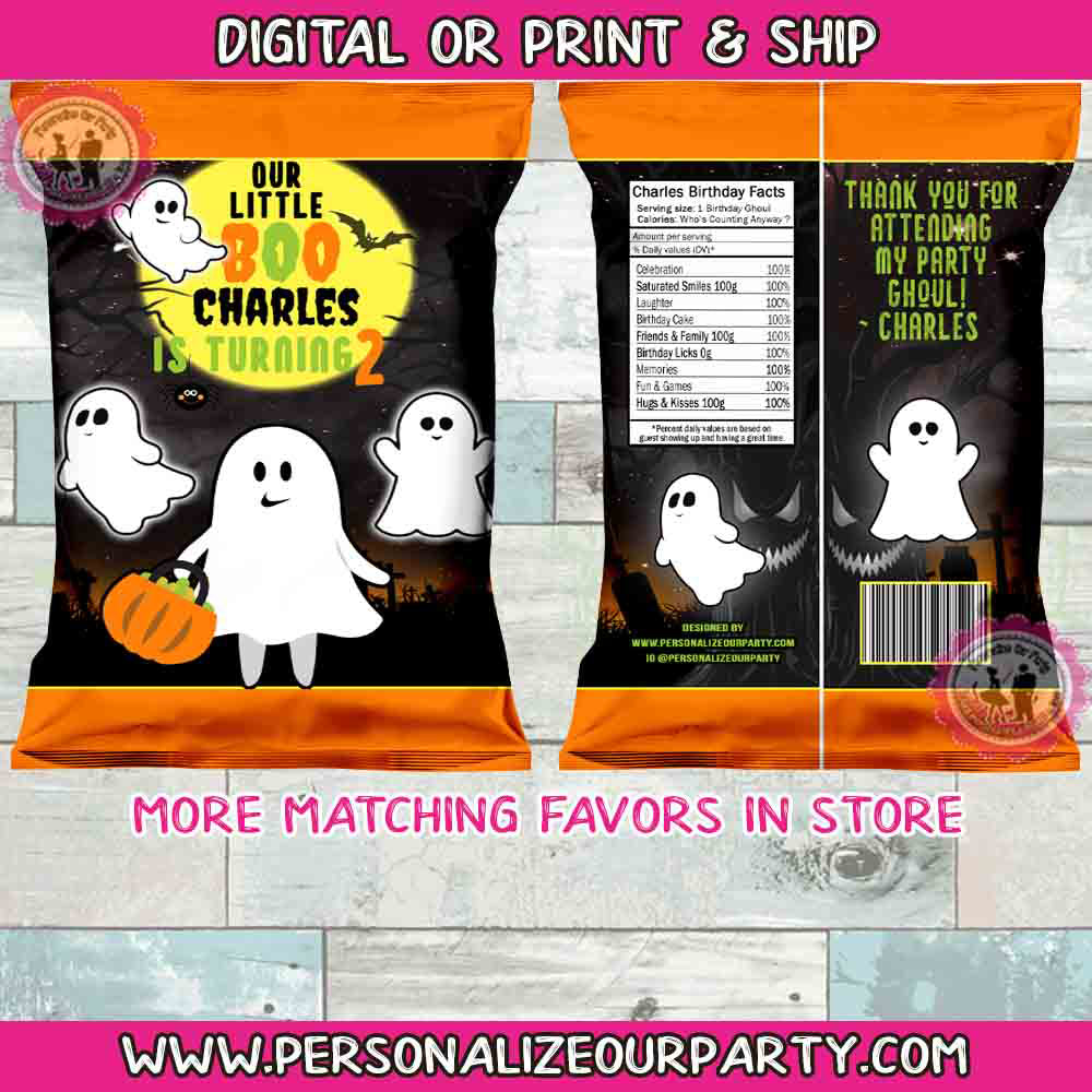halloween chip bags-our little boo