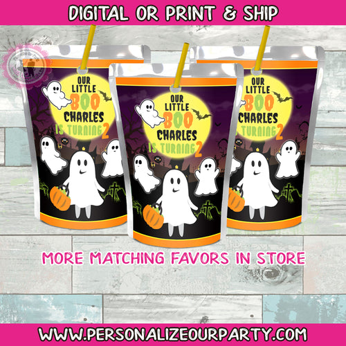 Halloween birthday juice pouch stickers