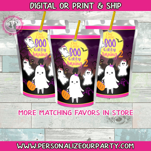 Halloween birthday juice pouch stickers