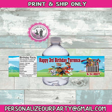 Load image into Gallery viewer, paw patrol inspired water bottle labels-digital-printed-bottle labels-paw patrol party-paw patrol party favors-guest party favors-snack bag