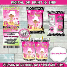 Load image into Gallery viewer, spa party juice pouch labels-digital or printed and shipped-capri sun labels-custom party favors-sleep over party theme-spa party favors