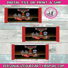 Load image into Gallery viewer, cars chocolate candy bar wrapper-digital-printed-hershey&#39;s candy bar wrapper-wrapper-cars 3-cars party favors-cars 2-candy favors-cars party