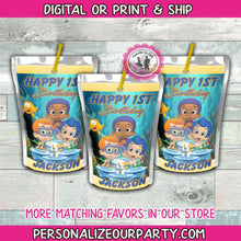 Load image into Gallery viewer, bubble guppies capri sun labels-bubble guppies party supplies-bubble guppies birthday favors-juice pouches-digital-printed-bubble guppies