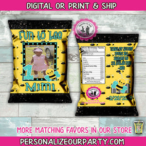 bee party chip bag wrapper-1st birthday party favors-bee party personalized favors-digital-printed-first birthday chip bags-custom favors