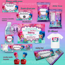 Load image into Gallery viewer, Genie inspired invitation template - instant digital design - you add information- custom party favors