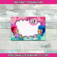Load image into Gallery viewer, Genie inspired invitation template - instant digital design - you add information- custom party favors