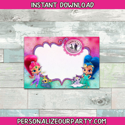 Genie inspired invitation template - instant digital design - you add information- custom party favors