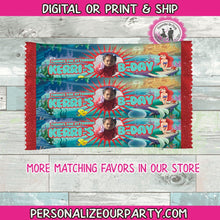 Load image into Gallery viewer, little mermaid inspired air heads candy wrappers-digital-printed-mermaid birthday party-little mermaid party favors-mermaid air heads candy