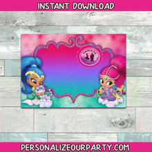 Load image into Gallery viewer, shimmer and shine inspired invitation-instant download-party invitation-guest invitations-shimmer and shine party-shimmer and shine