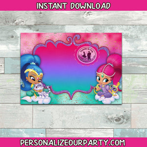 shimmer and shine inspired invitation-instant download-party invitation-guest invitations-shimmer and shine party-shimmer and shine