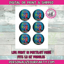Load image into Gallery viewer, Pj masks personalized pringles-digital or printed-pj masks party favors-pj masks custom party favors-pj masks birthday party favors-pj masks