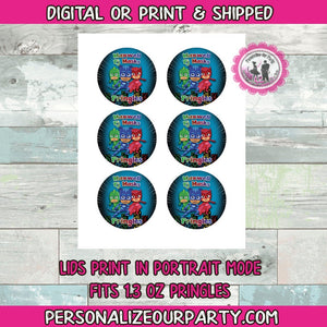 Pj masks personalized pringles-digital or printed-pj masks party favors-pj masks custom party favors-pj masks birthday party favors-pj masks