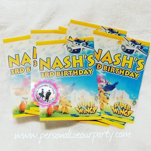 Super wings party package-1 digital file or 1 dozen printed wrappers/labels