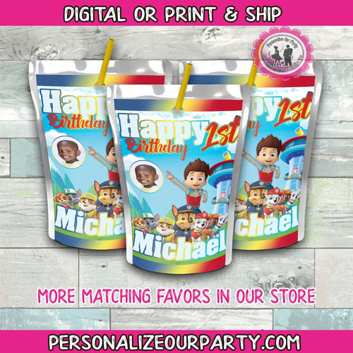 paw patrol capri sun labels-paw patrol party favors-paw patrol party-paw patrol birthday party favors-digital-printed-paw patrol birthday