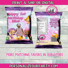Load image into Gallery viewer, bubble guppies chip bags-digital-printed-bubble guppies party favors-bubble guppies birthday-custom party favors-bubble guppies party bags