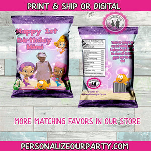 bubble guppies chip bags-digital-printed-bubble guppies party favors-bubble guppies birthday-custom party favors-bubble guppies party bags