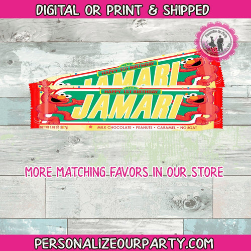 elmo first birthday snickers candy bar wrapper-digital-printed-elmo party favors-elmo birthday party-elmo treat bag favors-elmo snickers bar