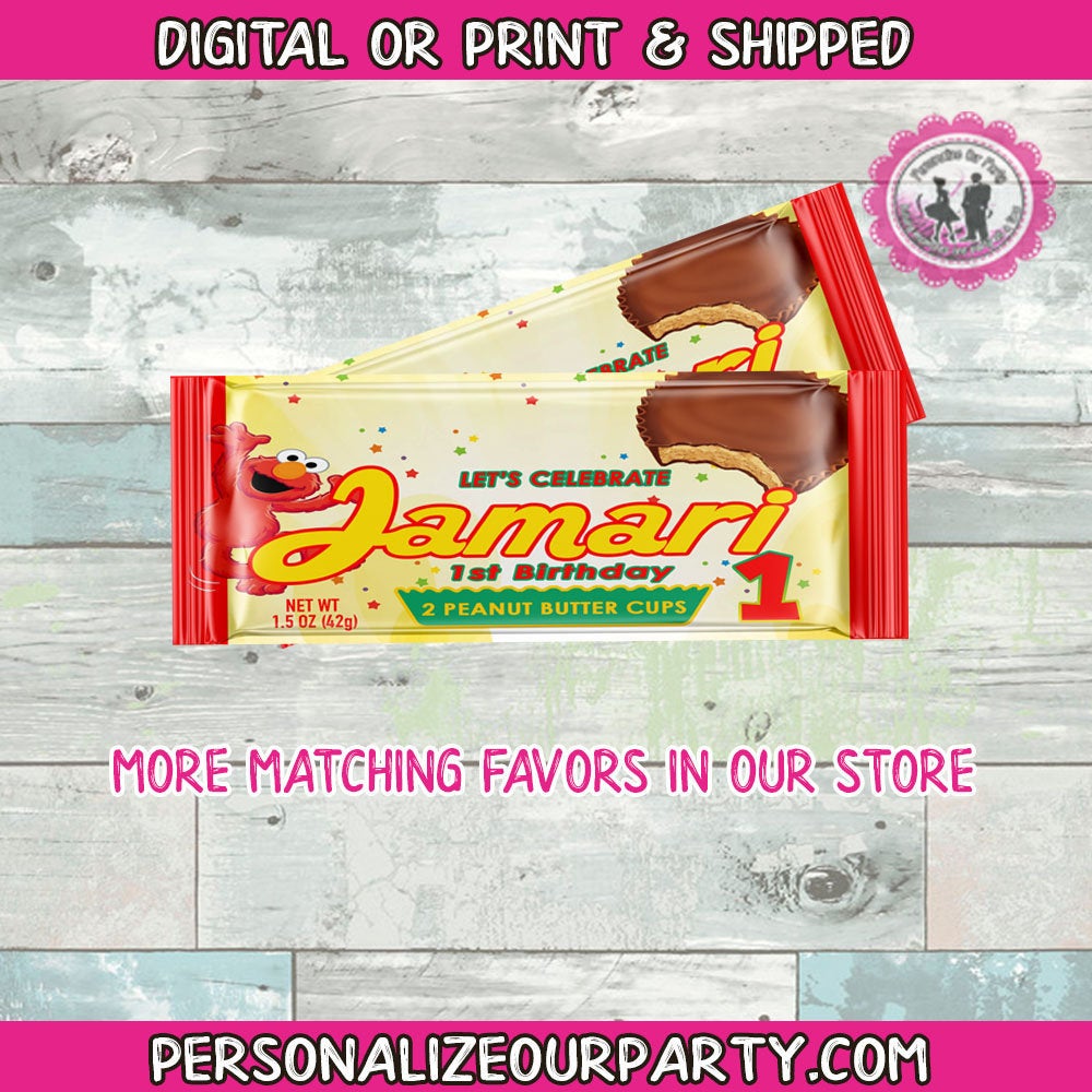 sesame street party favors-digital-printed-elmo party favors-elmo party-first birthday-boy 1st birthday party favors-candy favors-elmo favor