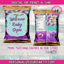 Load image into Gallery viewer, mermaid chip bag-mermaid party favors-mermaid party supplies-mermaid party-treat bag-candy bag-party bags-mermaid baby shower-first birthday