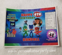 Load image into Gallery viewer, pj masks chip bag wrappers-pj masks party favors-digital-printed-pj masks party favors-pj masks chip bags-pj masks party bags-candy bags