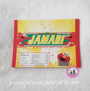 sesame street party favors-digital-printed-elmo party favors-elmo party-first birthday-boy 1st birthday party favors-candy favors-elmo favor