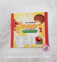 Load image into Gallery viewer, elmo sesame street chip bag wrappers-digital-printed-elmo party favors-elmo party-first birthday-treat bag favors-personalized party favors