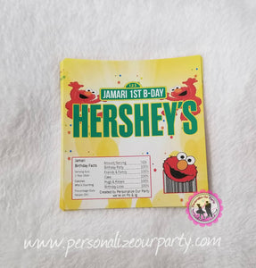 elmo chocolate hershey's candy bar wrappers-digital-print-elmo party-candy bar favors-favors-elmo birthday party-first birthday-1st birthday