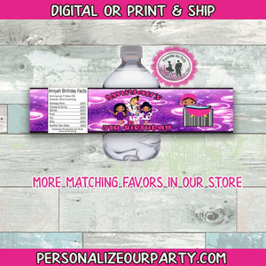 spa party favors-spa party water bottle labes-digital-printed-spa party favors-spa birthday party-water bottle party favors-bottle labels
