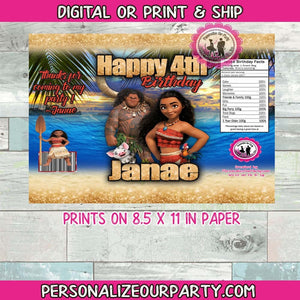 moana party favor package-digital-printed-moana capri sun-moana chip bag-snack bag-moana party supplies-party bags and favors-moana birthday