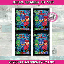 Load image into Gallery viewer, pj masks capri sun juice pouch labels-1 digital file or 1 dz printed labels