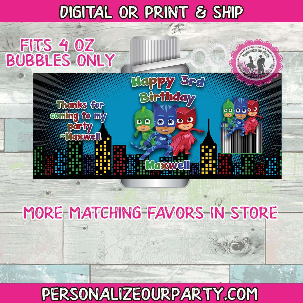 pj masks bubbles or labels party favors-pj masks bubbles-pj masks party favors-personalized-digital-printed-pj masks birthday favors-bubbles
