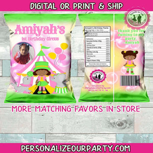 circus chip bag wrapper-circus party favors-circus personalized party favors-carnival party favors-carnival party chip bags-custom chip bags