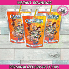 Load image into Gallery viewer, toy story capri sun label-instant download-toy story party supplies-toy story party favors-toy story 2-toy story 3-toy story birthday