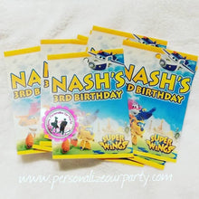 Load image into Gallery viewer, Super wings juice pouch labels-1 digital file or 1 dozen printed labels