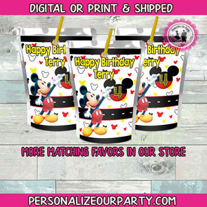 Mickey Mouse inspired capri sun juice pouch labels-digital or printed-Mickey mouse party favors-candy table favors-juice favors-capri sun