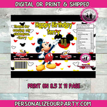 Load image into Gallery viewer, mickey mouse chip bag-digital-printed-mickey mouse party favors-mickey mouse party supplies-mickey mouse birthday party-party favor treats
