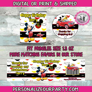 mickey mouse personalized pringles party favors-mickey chips favors-mickey mouse party-mickey mouse party favor-mickey mouse clubhouse party