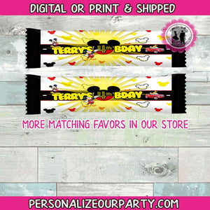 Mickey Mouse inspired air head candy wrappers-mickey mouse party favors-mickey mouse party-mickey mouse birthday favors-personalized