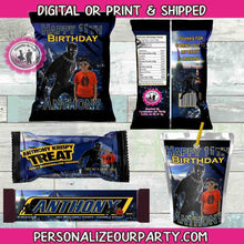 Load image into Gallery viewer, Black panther party favors package-black panther party supplies-black panther personalized party favors-black panther treats-snack bag-candy