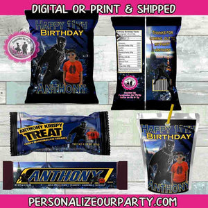 Black panther party favors package-black panther party supplies-black panther personalized party favors-black panther treats-snack bag-candy