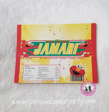 Load image into Gallery viewer, elmo first birthday snickers candy bar wrapper-digital-printed-elmo party favors-elmo birthday party-elmo treat bag favors-elmo snickers bar