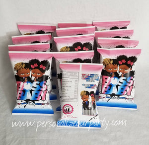 boss baby african american gender reveal chip bag wrappers-digital or printed